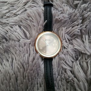 Fossil watch with leather straps - Women's